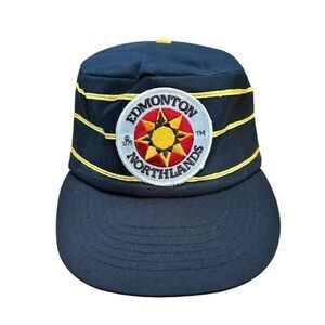 Vintage Edmonton Northlands Snapback Hat‎ Black/Yellow Stripes Unisex